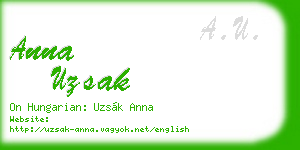 anna uzsak business card