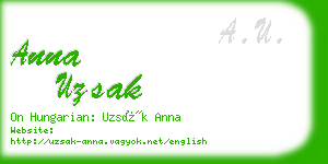 anna uzsak business card